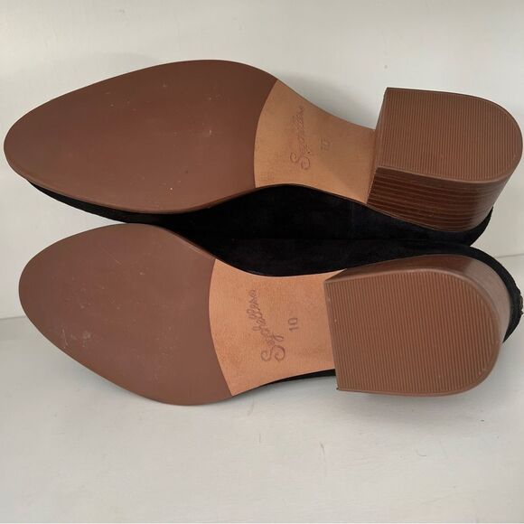 Seychelles Ankle Boots Booties Block Heel Zip Up Black Leather Suede Size 10 - Picture 6 of 7